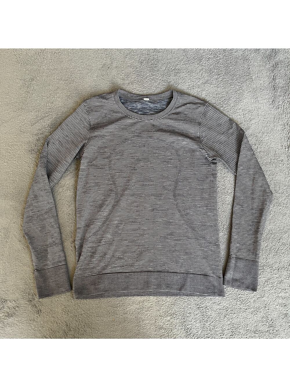 Lululemon Swiftly Tech Tempo Stripe Black Long Sleeve Shirt 2.0 Women's Size S